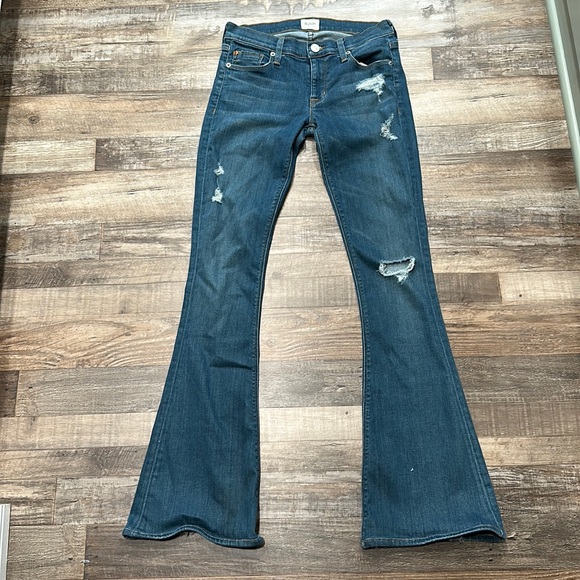 Hudson Jeans Jeans Hudson Distressed Angel Flare Jeans In Color